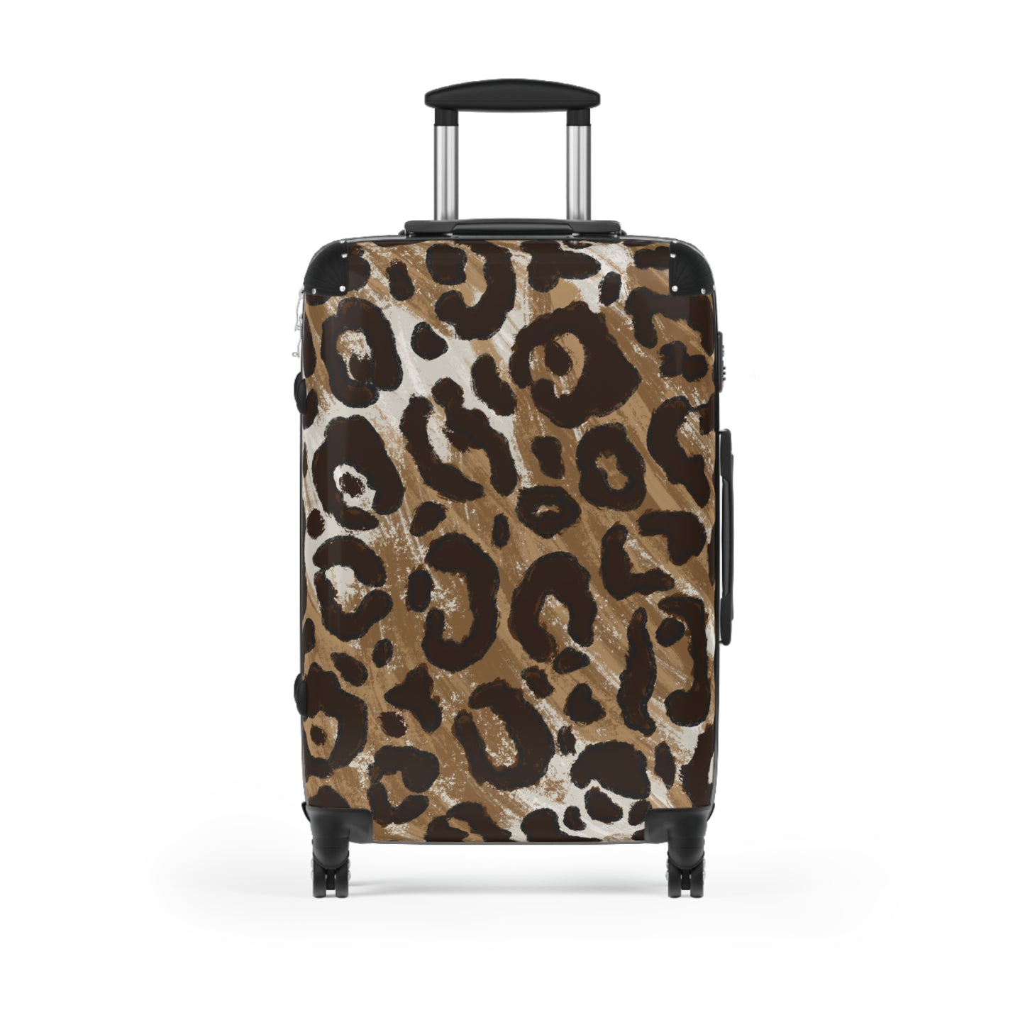 Leopard Print Durable Luggage with Wheels & Lock