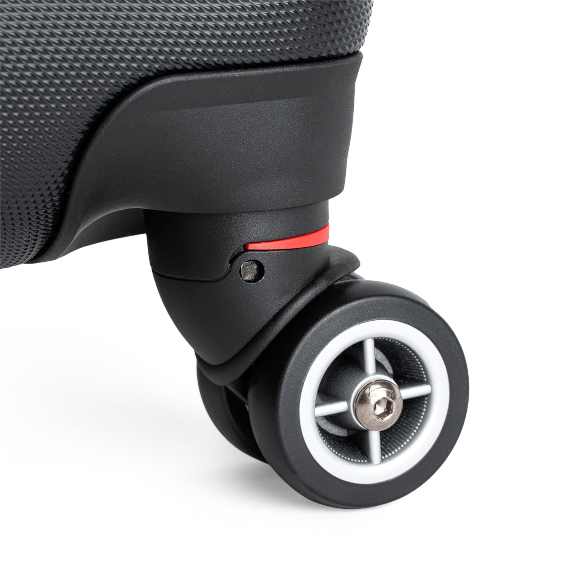 360-degree swivel wheels on giraffe print carry-on suitcase providing effortless mobility.