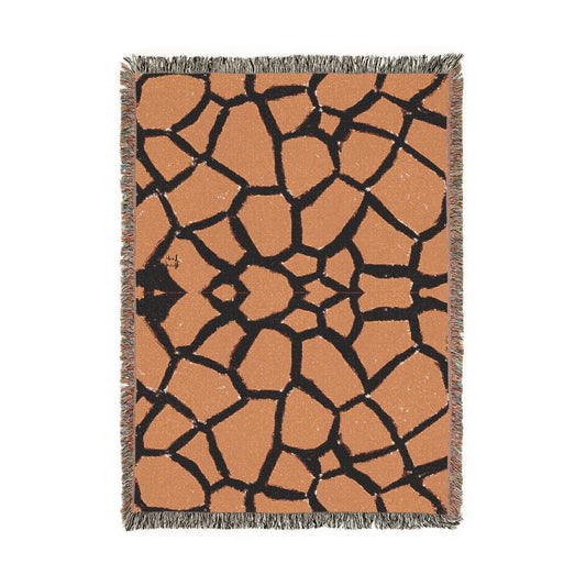 Woven Giraffe Print Blanket, Neutral Animal Print Throw for Timeless Interiors, 100% Cotton Tapestry, Safari-Inspired Home Decor Gift