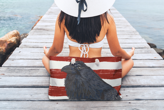 Raven Resort Striped Tote
